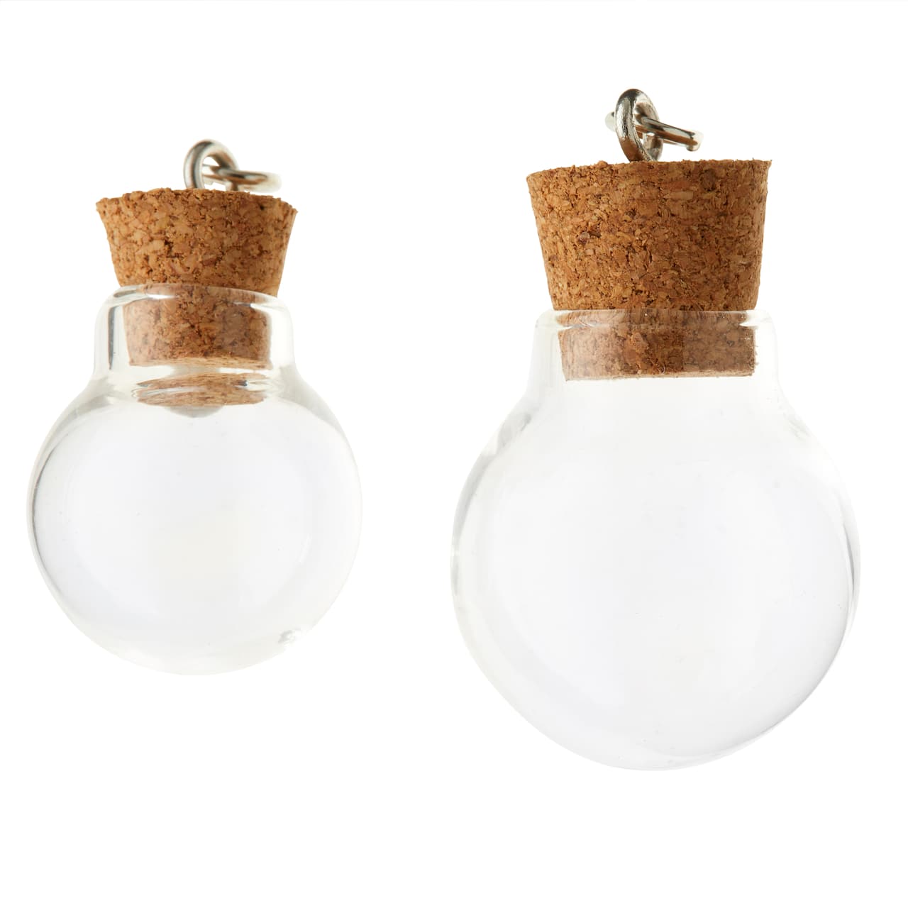 Found Objects&#x2122; Clear Round Bottle Pendants by Bead Landing&#x2122;